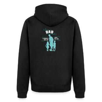 Père fille amour fils héros héros cadeau du père - Veste à capuche bio Premium Unisexe - noir - Dos - Nico (187cm)