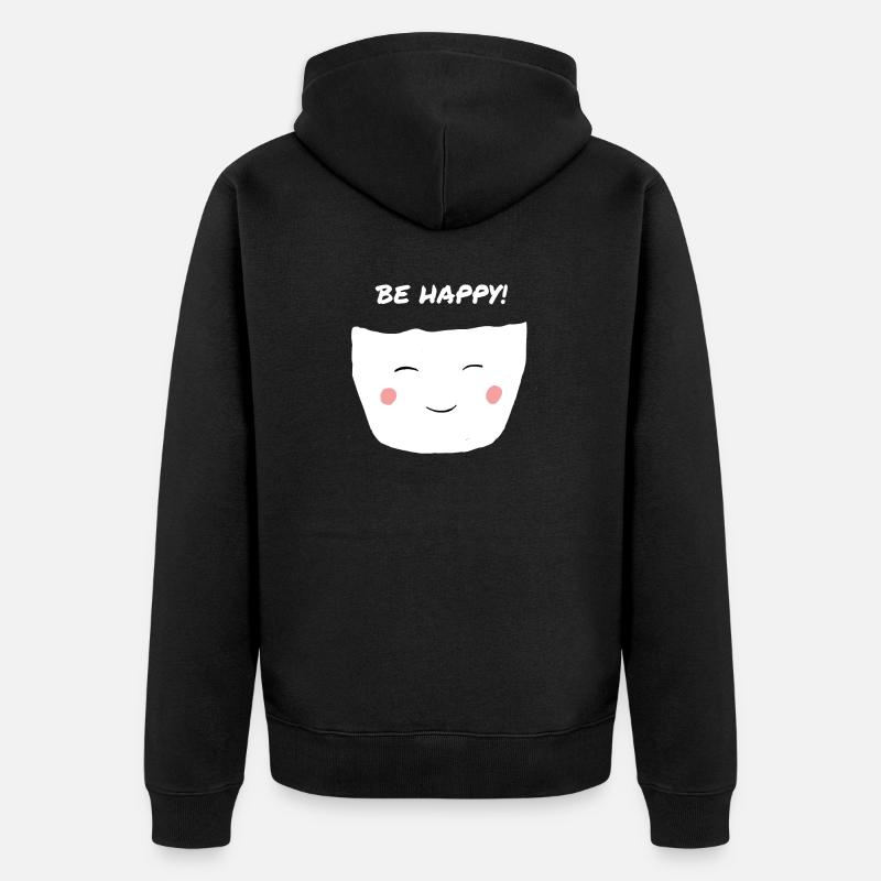 Soyez heureux Motivation Inspiration Cute - Veste à capuche bio Premium Unisexe - noir