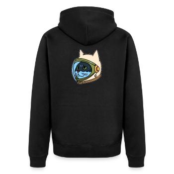 Astro cat - astronaute - chat - chaton - espace - Veste à capuche bio Premium Unisexe - noir - Dos - Nico (187cm)