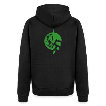Houblon Logo - Hopfendolde, fleur de la plante du houblon - Veste à capuche bio Premium Unisexe - noir - Dos - Nico (187cm)