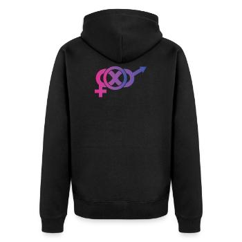 T-shirt bisexuel - bisexuel - bi - LGBT - CSD - Veste à capuche bio Premium Unisexe - noir - Dos - Nico (187cm)