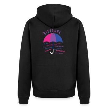 T-shirt bisexuel - bisexuel - bi - LGBT - CSD - Veste à capuche bio Premium Unisexe - noir - Dos - Nico (187cm)