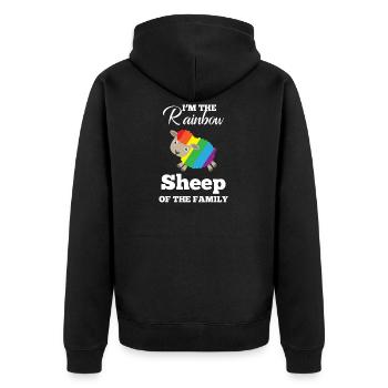 LGBT T-Shirt - Homosexuell - Gay - Lesbisch - Fun - Unisex Premium Bio Zip Hoodie - Schwarz - Hinten - Nico (187cm)