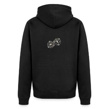Poker - Würfel - Casino - Glück - Vegas - Unisex Premium Bio Zip Hoodie - Schwarz - Hinten - Nico (187cm)