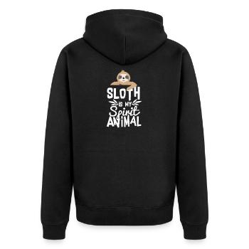Perfect Sloth is My Spirit Animal T-shirt - Unisex Premium Organic Zip Hoodie - black - Back - Nico (187cm)