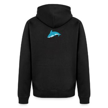 Cooler Haifisch ist mein Geist-Tier-Zitat-T-Shirt - Unisex Premium Bio Zip Hoodie - Schwarz - Hinten - Nico (187cm)