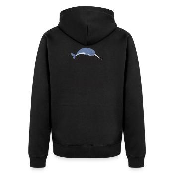 Funny Narwhal is My Spirit Animal T-shirt - Unisex Premium Organic Zip Hoodie - black - Back - Nico (187cm)