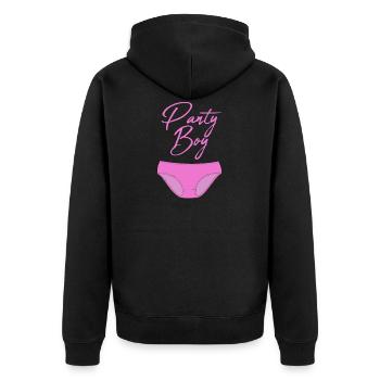 Panty Boy Fetisch Crossdresser - Unisex Premium Bio Zip Hoodie - Schwarz - Hinten - Nico (187cm)