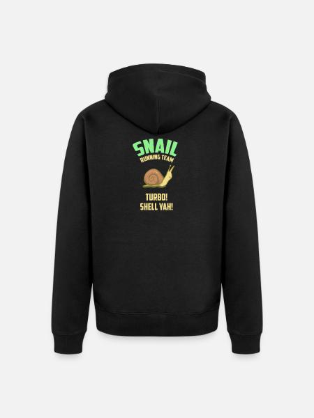 Snail Running Team - Schnecke - Geschenk - Unisex Premium Bio Zip Hoodie - Schwarz