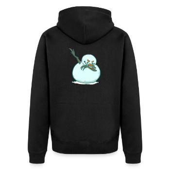 DAB snowman - winter - dancing - Unisex Premium Organic Zip Hoodie - black - Back - Nico (187cm)