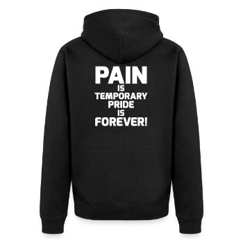 La douleur est temporaire La fierté est éternelle - la motivation - Veste à capuche bio Premium Unisexe - noir - Dos - Nico (187cm)