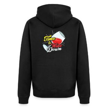 Time To Wine Down Wine Lovers T Shirt Cadeau - Veste à capuche bio Premium Unisexe - noir - Dos - Nico (187cm)