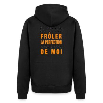frôler la perfection - Veste à capuche bio Premium Unisexe - noir - Dos - Nico (187cm)