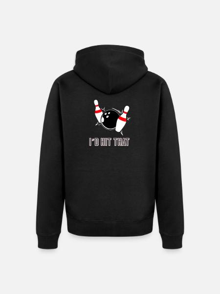 Bowling - Play - Gift - Cone - Unisex Premium Organic Zip Hoodie - black
