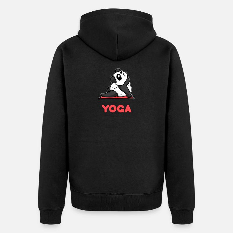 Yoga Panda - relax - relax - sport - Veste à capuche bio Premium Unisexe - noir