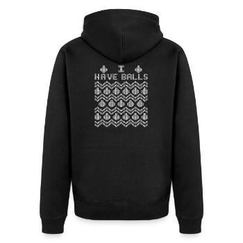 Ugly Christmas Balls Edition - Veste à capuche bio Premium Unisexe - noir - Dos - Nico (187cm)