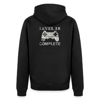18 ans - 18ème anniversaire Niveau 18 Complete Shirt - Veste à capuche bio Premium Unisexe - noir - Dos - Nico (187cm)