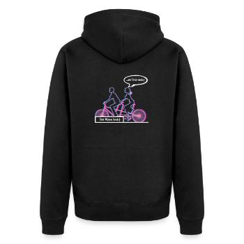 Funny bicycle tandem gift man woman - Unisex Premium Organic Zip Hoodie - black - Back - Nico (187cm)