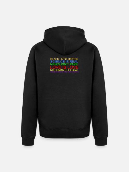 Human Rights - Unisex Premium Organic Zip Hoodie - black