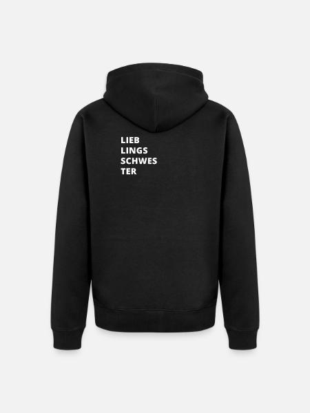 Lieblingsschwester Schwester Geschenk - Unisex Premium Bio Zip Hoodie - Schwarz