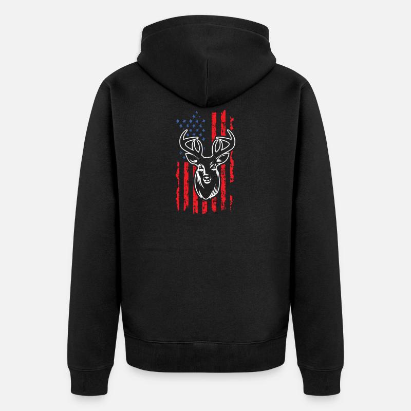 Chasse au cerf - Veste à capuche bio Premium Unisexe - noir