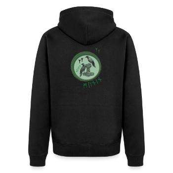 Thor Hammer Mjölnir avec Odin Ravens Hugin et Munin - Veste à capuche bio Premium Unisexe - noir - Dos - Nico (187cm)