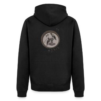 Thor Hammer Mjölnir avec Odin Ravens Hugin et Munin - Veste à capuche bio Premium Unisexe - noir - Dos - Nico (187cm)