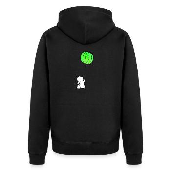 Cute Bunny And Ballon Cactus - Unisex Premium Bio Zip Hoodie - Schwarz - Hinten - Nico (187cm)