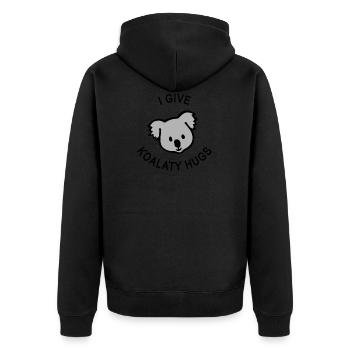 Je donne des koalas calins Koala - Veste à capuche bio Premium Unisexe - noir - Dos - Nico (187cm)