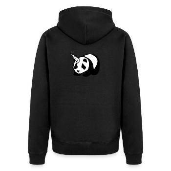 Pandicorn - Panda T Shirt - Unisex Premium Bio Zip Hoodie - Schwarz - Hinten - Nico (187cm)