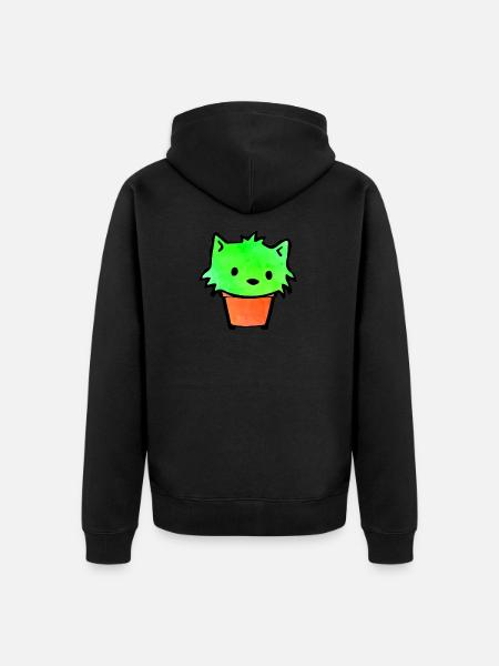 Cactus - Cat Shirt - Unisex Premium Organic Zip Hoodie - black