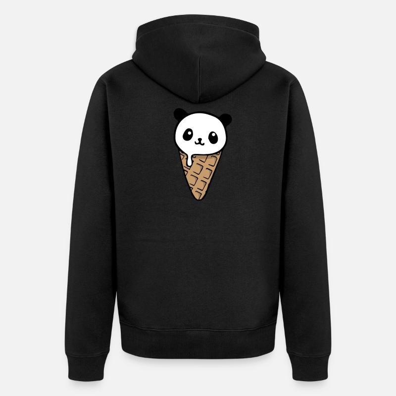 Panda Pocket Ice Cream - Veste à capuche bio Premium Unisexe - noir