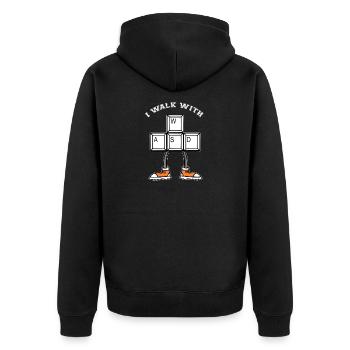 Je marche avec WASD - Marcher - Courir - Veste à capuche bio Premium Unisexe - noir - Dos - Nico (187cm)