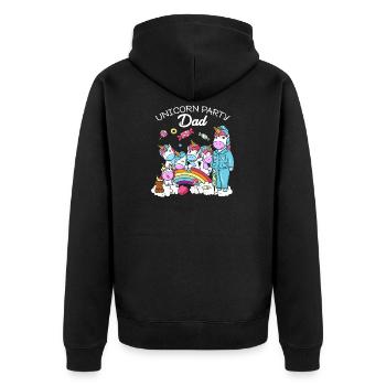 Cadeau d'anniversaire Licorne fête Père papa papa - Veste à capuche bio Premium Unisexe - noir - Dos - Nico (187cm)
