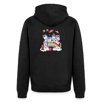 Cadeau d'anniversaire Licorne Fête Fille - Veste à capuche bio Premium Unisexe - noir - Dos - Nico (187cm)