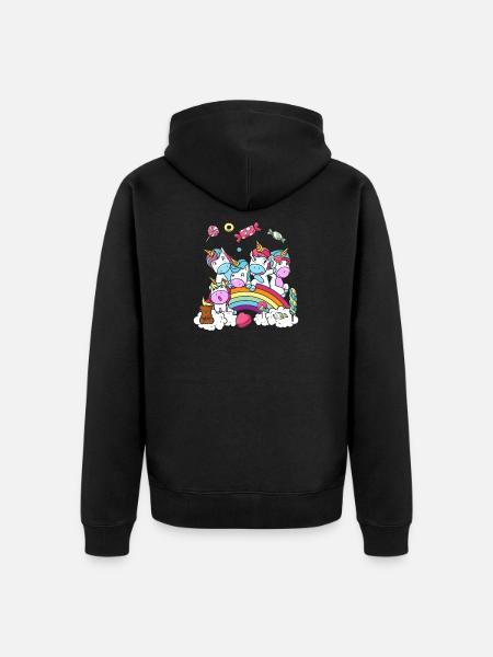 Birthday Gift Unicorn Party Daughter - Unisex Premium Organic Zip Hoodie - black