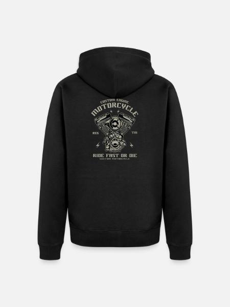 Custom Engine - Unisex Premium Organic Zip Hoodie - black