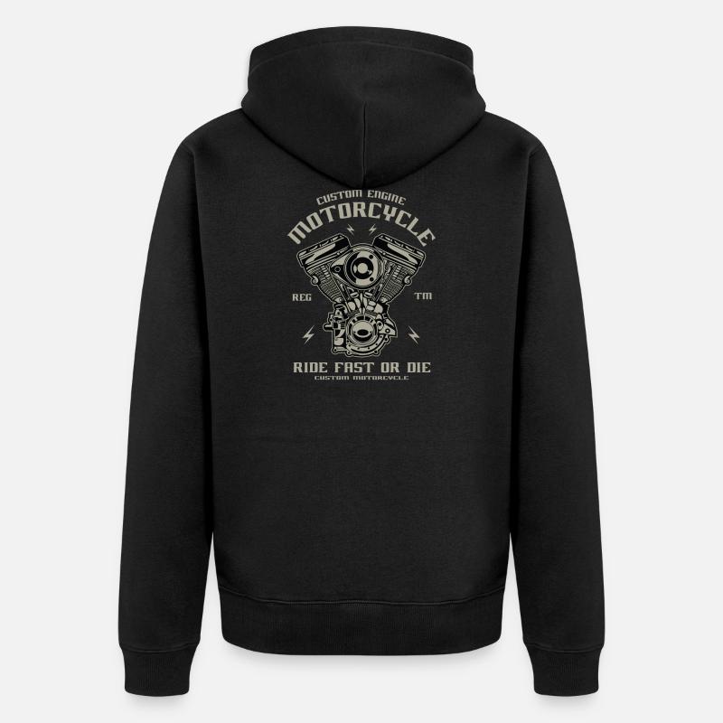 Custom Engine - Unisex Premium Bio Zip Hoodie - Schwarz