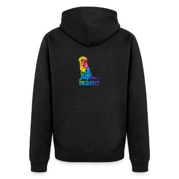 T-Shirt Retriever Obedience - Unisex Premium Bio Zip Hoodie - Schwarz - Hinten - Nico (187cm)