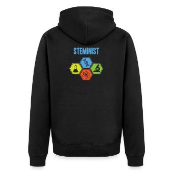 Steminist Chemistry Nerd Geek Feminist Geschenk - Unisex Premium Bio Zip Hoodie - Schwarz - Hinten - Nico (187cm)