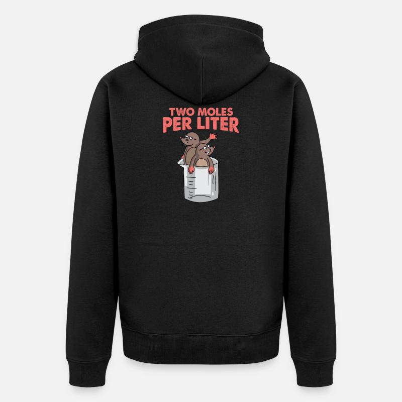 Two Moles Per Liter Science Maulwurf Geschenk Gift - Unisex Premium Bio Zip Hoodie - Schwarz