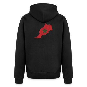 Drapeau du Maroc Carte du Maroc antique - Veste à capuche bio Premium Unisexe - noir - Dos - Nico (187cm)