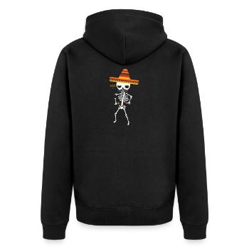 Squelette Mexique Sombrero Cadeau Chapeau De Fête Hochet - Veste à capuche bio Premium Unisexe - noir - Dos - Nico (187cm)