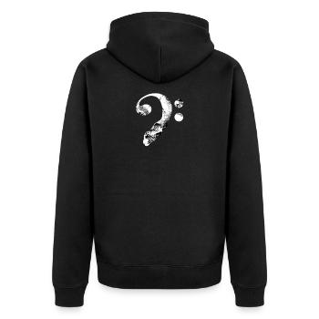 Bass Clef Skull - Unisex Premium Organic Zip Hoodie - black - Back - Nico (187cm)