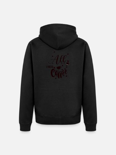 coffee - Unisex Premium Organic Zip Hoodie - black