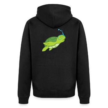 Turtle - Turtle Lover - Turtles - Unisex Premium Organic Zip Hoodie - black - Back - Nico (187cm)