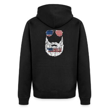 Independence Day 4th July shirt Geschenk Amerika - Unisex Premium Bio Zip Hoodie - Schwarz - Hinten - Nico (187cm)