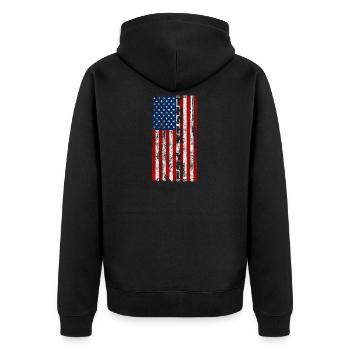 Merci Amérique cadeau drapeau américain - Veste à capuche bio Premium Unisexe - noir - Dos - Nico (187cm)