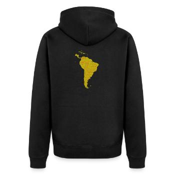 Amérique du Sud continent. Idée de cadeau. - Veste à capuche bio Premium Unisexe - noir - Dos - Nico (187cm)