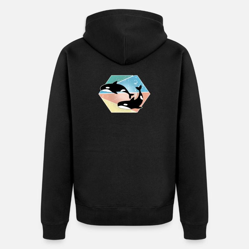 Wal - Unisex Premium Bio Zip Hoodie - Schwarz